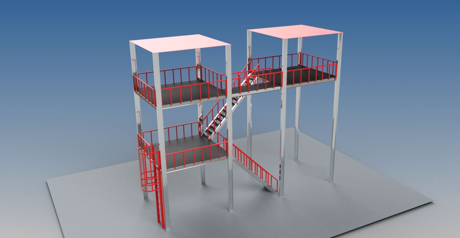 A2004300-双层钢架平台